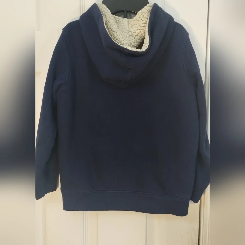 Youth Lands' End Full Zip Blue Sherpa-Lined Hoodie
